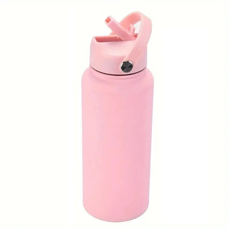 (image for) IPRee 1000ml Thermos Cup LID With Straw And Handle Sealed Leak Proof Portable Handle Outdoor Sports Water Bottle