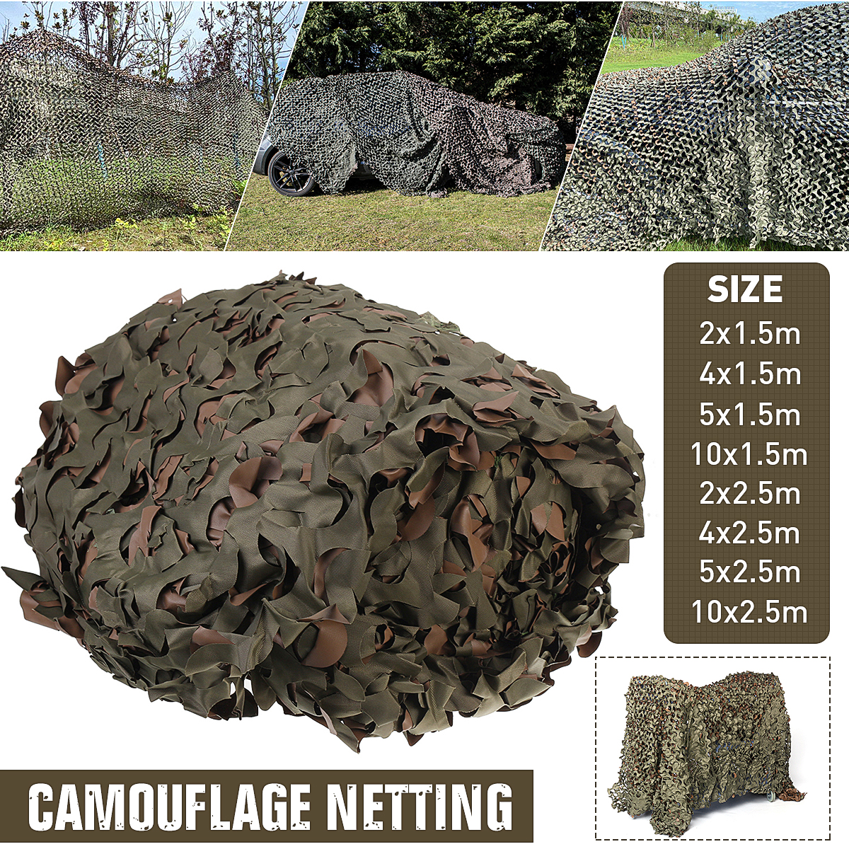 Multi-size-Camo-Net-Quick-Dry-Waterproof-Camouflage-Netting-Reversible-GreenBrown-For-HuntingShootin-1741349